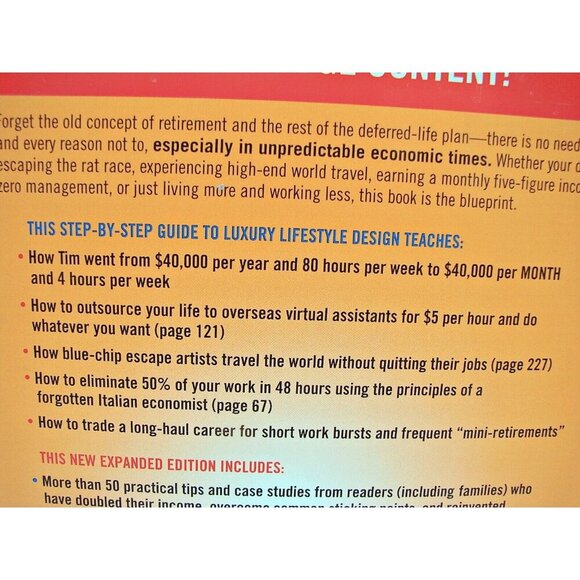 The 4-Hour Workweek Book Expanded Updated Timothy Ferriss Economic Self Help - Picture 6 of 12